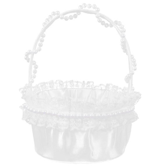 Handheld Elegant Lace Wedding Basket with Floral Decorations, Perfect for Weddings, Bridal Showers, and Special Events