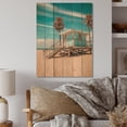 thumbnail image 2 of Designart "California Life Guard Beach House Coastal Watch" Beach Print on Natural Pine Wood, 2 of 5