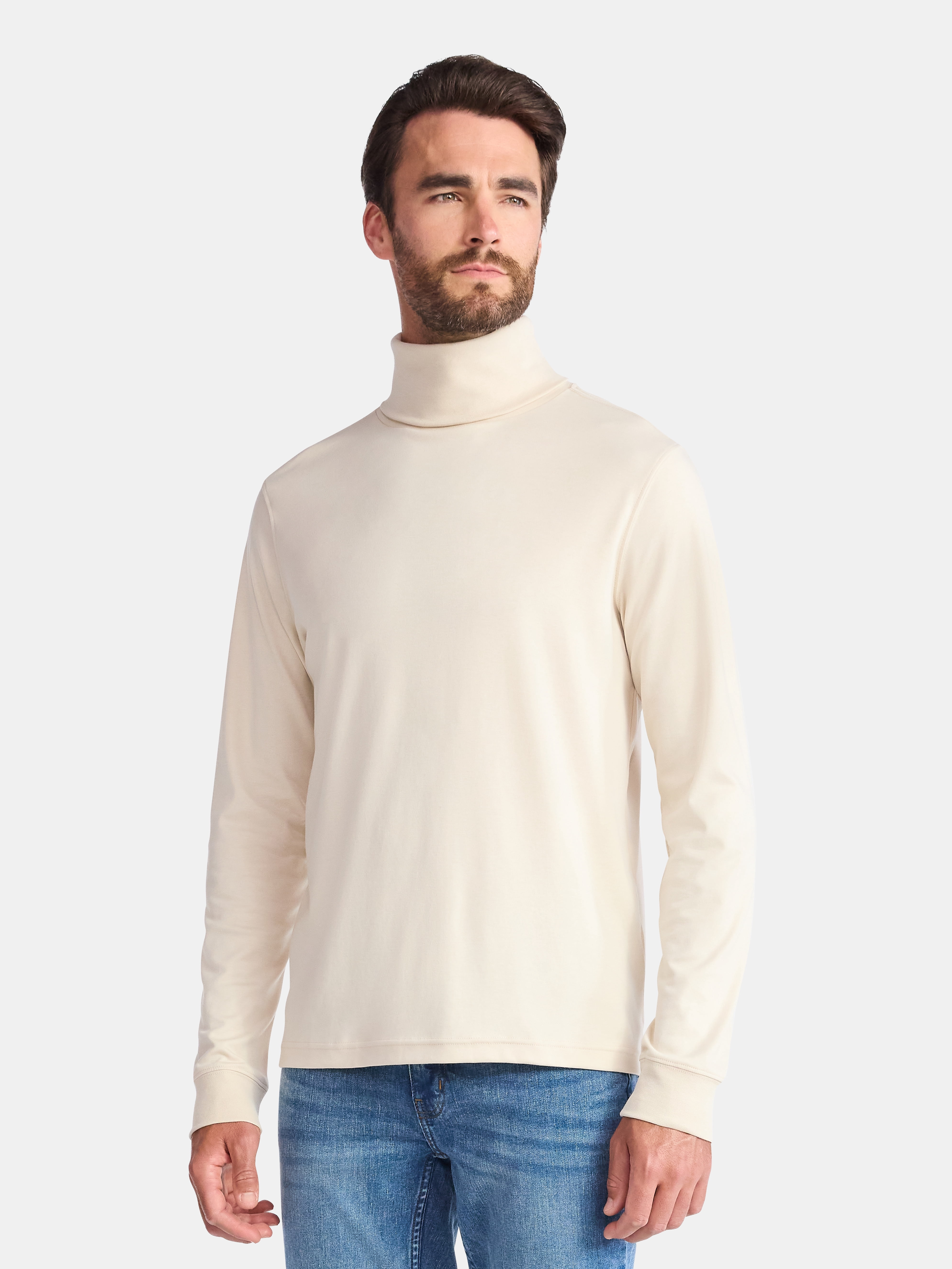 George Men's Turtleneck Pullover with Long Sleeves, Sizes S-3XL