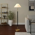 thumbnail image 4 of Simona 2-Light Floor Lamp with Fabric Shade in Matte Black/Brass, 4 of 5