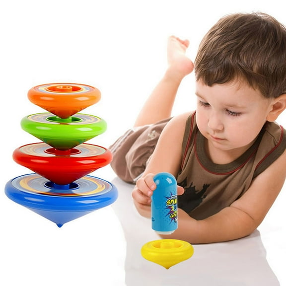 Stacking GyroToys under $5! kkbbma Stacking GyroscopeToys with Launcher, Colorful Rotating Stacking Game, Educational STEMToys forKids, Party FavorToys forChildrenAge 3 