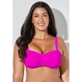thumbnail image 5 of Swimsuits for All Women's Valentine Ruched Bandeau Bikini Top, 5 of 6