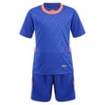 thumbnail image 5 of Raenseen Kids Boys Girls Soccer Football Training Uniform Jersey T-shirts with Shorts Bottom Set Blue XS, 5 of 9