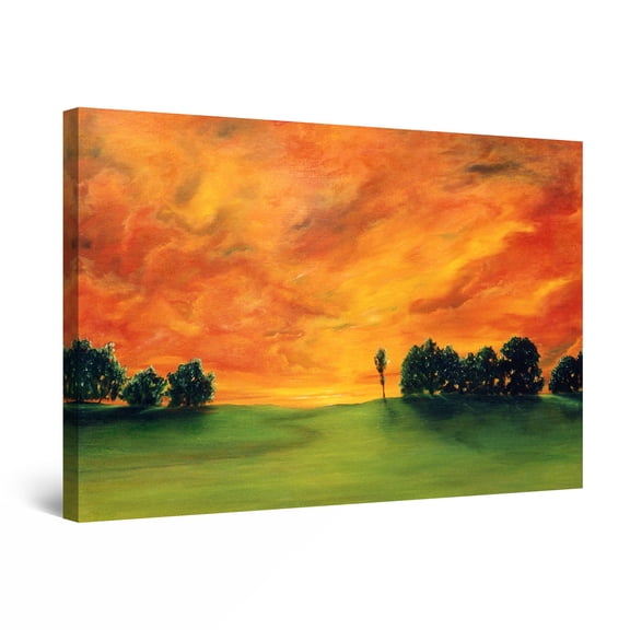 Startonight Canvas Wall Art Tuscany Sunset Landscape, Framed Wall Decor 32" x 48"