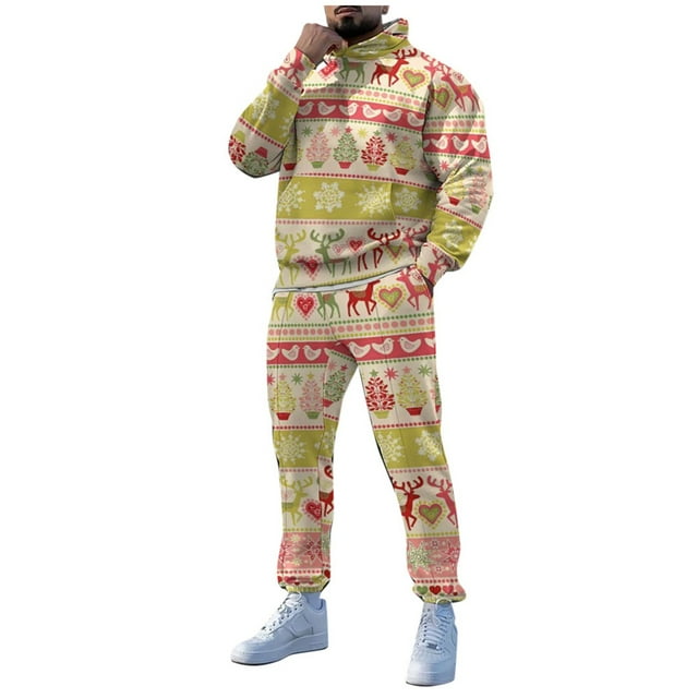 Ensemble de Sport pour Hommes, Ensemble de Jogging à Capuche Imprimé Décontracté, Deux Pièces, Confortable