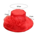 thumbnail image 6 of Grofry Women Derby Hat Organza Fascinators Layered Mesh Flower Decor Wide Brim Flat Top Tea Party Prom Wedding Gatsby Headpiece Hat, 6 of 8