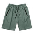 thumbnail image 5 of Men's Quick Dry Mesh Athletic Shorts, Casual Elastic Waist Drawstring Workout Shorts with Zipper Pockets, Lightweight Breathable Gym Running Sports Shorts for Men, Summer Loose Fit Activewear Shorts, 5 of 7