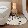 Butterflies 3' Round Rug for Bathroom Accent Bedside Corner, Spring ...