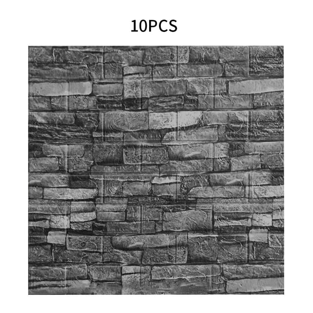 Papel tapiz 3D Etiqueta de la pared de ladrillo Espuma TV Calcomanía de fondo Autoadhesivo Etiqueta adhesiva, 10 piezas, Tipo 8 seitruly HA002452-21