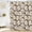 Brown, variant on Sky Blue Daisy Floral Shower Curtain, Boho Spring Flower Shower Curtain for Girly Bathroom, Modern Minimalist White Waterproof Fabric Shower Curtain Set, 72x72 Inch