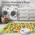 thumbnail image 5 of ODIKA 4'x6' Machine Washable Non-Slip Area Rug, Whimsical Educational with Mixed Letters Numbers and Abstract Shapes High Traffic Rug with Pad, Yellow, 686625, 5 of 8