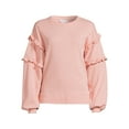 thumbnail image 5 of Time and Tru Women's Ruffle Sleeve Sweatshirt, Sizes XS-3XL, 5 of 5