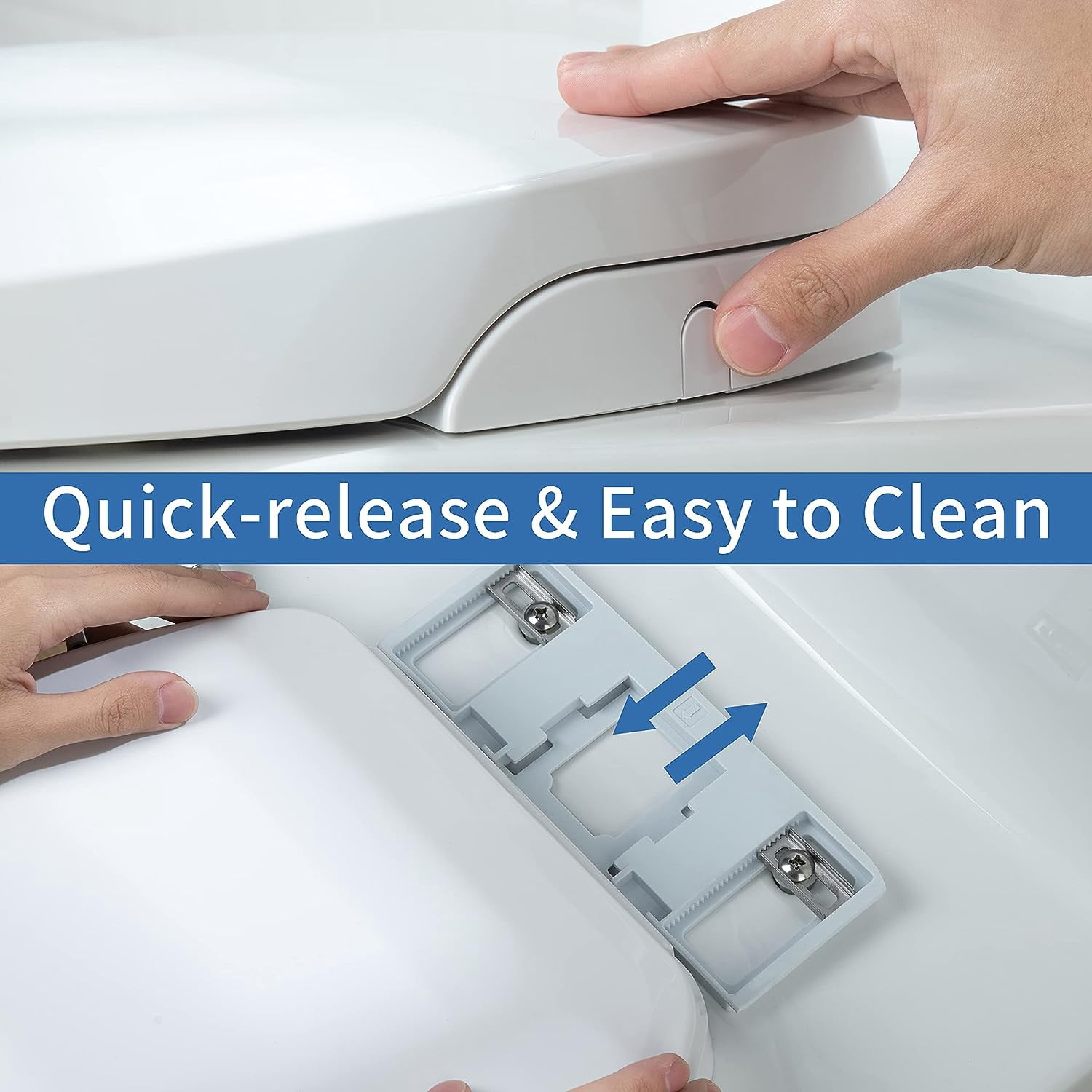 Casta Diva Non-Electric Bidet Seat, Elongated Toilet Seat with Bidet, Bidet Attachment for Toilets, Self-cleaning Dual Nozzles, Soft Close (Elongated, Non-Electric)