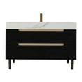 thumbnail image 2 of Yardi Yarda 35.4 inch Free-standing Modern Bathroom Vanity with Undermount Sink and Sintered Stone Top, Waterproof Multi-layer Solid Wood Vanity with 4 Drawers Storage for Indoor, Black, 2 of 12