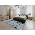 thumbnail image 4 of Ahgly Company Tapis Rond Abstrait Bleu Gris pour Intérieur, 6 Pieds Rond, 4 of 6