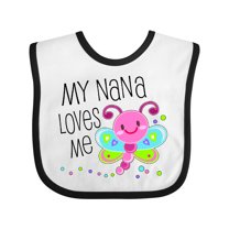 Inktastic My Nana Loves Me Cute Dragonfly Boys or Girls Baby Bib