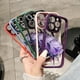 thumbnail image 2 of Funda De Lujo Transparente De Rosas Moradas Para IPhone 12 11 Pro Max IP 13 Cinta Lente De Protectora Cubierta Para 14 Fundas, 2 of 4