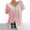 Pink, variant on Joau Women's Casual Boho Floral Printed Lace V Neck Tunic Tops Plus Size Short Sleeve Pleated T Shirt Blouses S-5XL