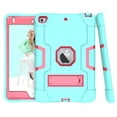 thumbnail image 2 of Case for iPad Mini 4th/5th Gen, Kickstand Shockproof Kids Proof Case Heavy Duty High Impact Resistant Hybrid Three Layer Rugged Defender Full Body Protection Case, Mint+Rose, 2 of 7
