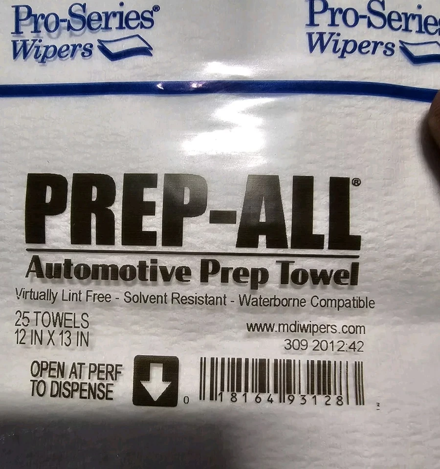 BUTTERFLY- Mdi 93128 Prep-All Pro Series Wipers Virtually Lint-Free Towel 25 Per Pack 12X13