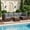 Brown & Gray, variant on LHBcraft 7 Pieces Patio Conversation Set, All-Weather Rattan Wicker Outdoor Sectional Furniture with Coffee Table for Garden & Backyard & Poolside, Taupe-Blue
