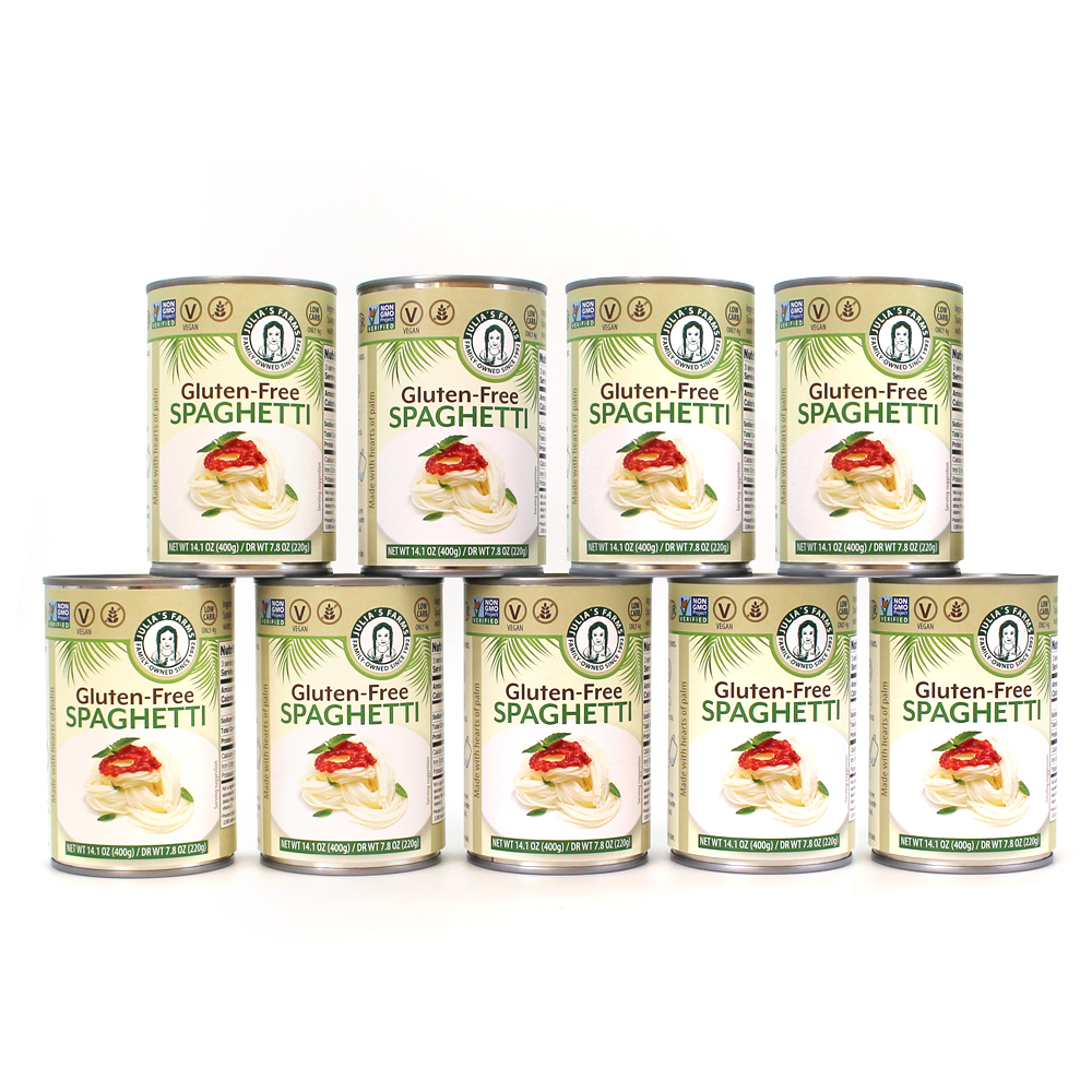 Julia's Farms GlutenFree Spaghetti 9 Cans Hearts of Palm Spaghetti