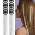 thumbnail image 1 of 12 piezas de extensiones de cabello sin costuras, cinta dorada brillante, cabello liso de seda, peluca, simulación de cabello, cinta láser, 1 of 3