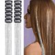 thumbnail image 1 of 12 piezas de extensiones de cabello sin costuras, cinta dorada brillante, cabello liso de seda, peluca, simulación de cabello, cinta láser, 1 of 3