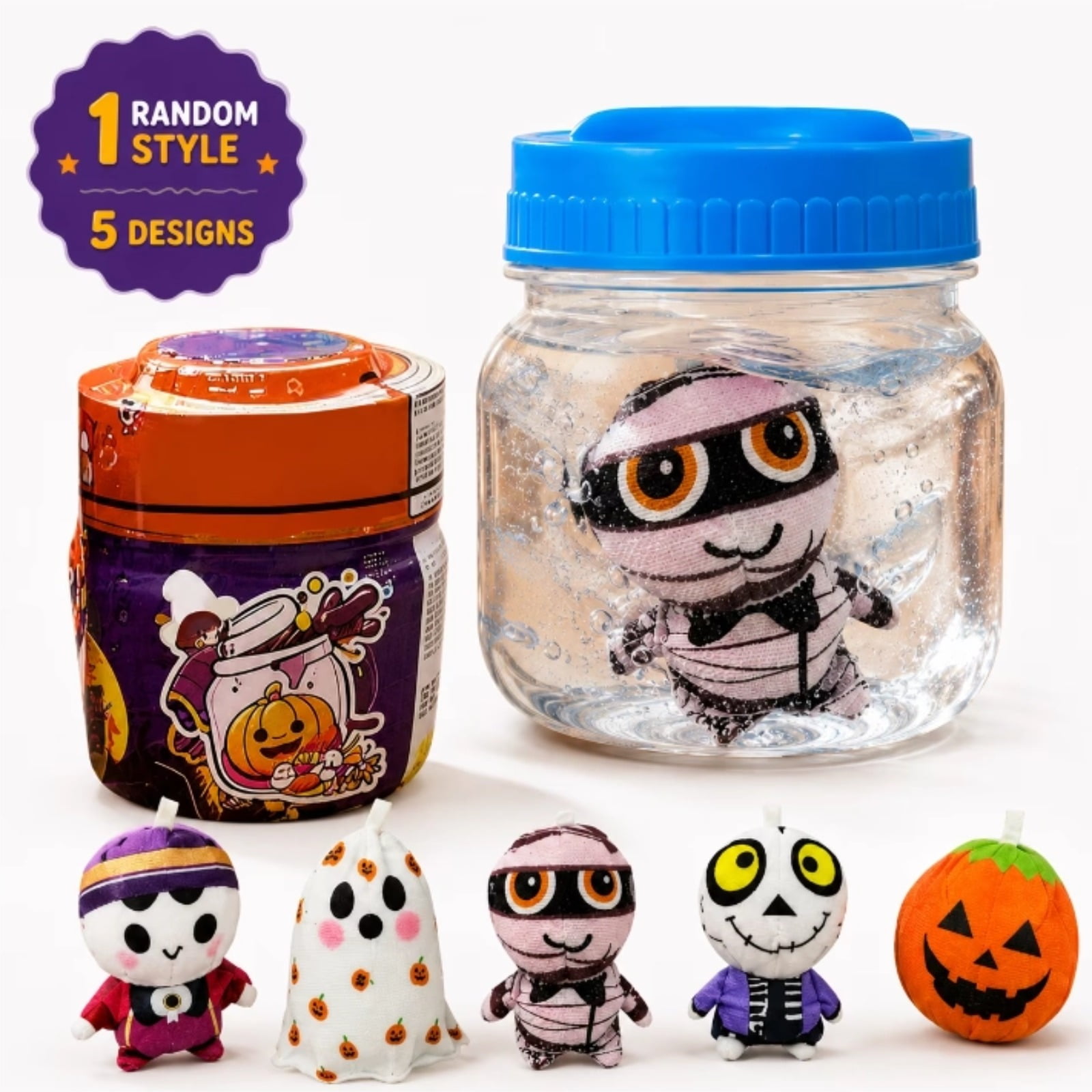 Halloween Magic Surprise Plush Blind Jar Toy Random Spooky Character Assorted Holiday Collectible Soft Stitched Figure Gift For Trick Or Treat Party Supplies