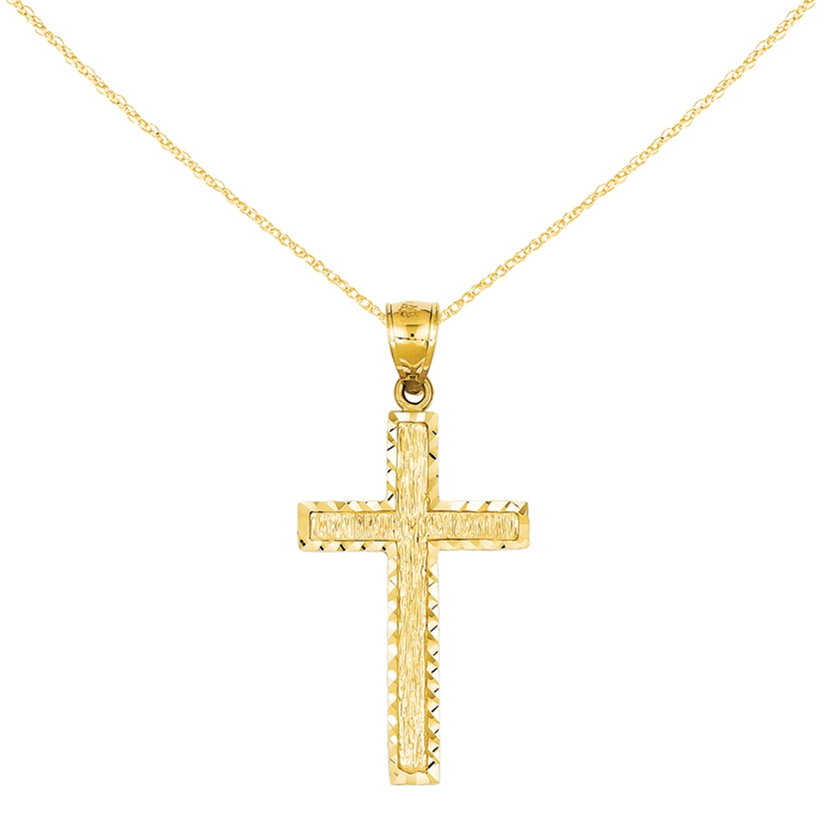 Primal Gold Primal Gold 14 Karat Yellow Gold Diamondcut Cross