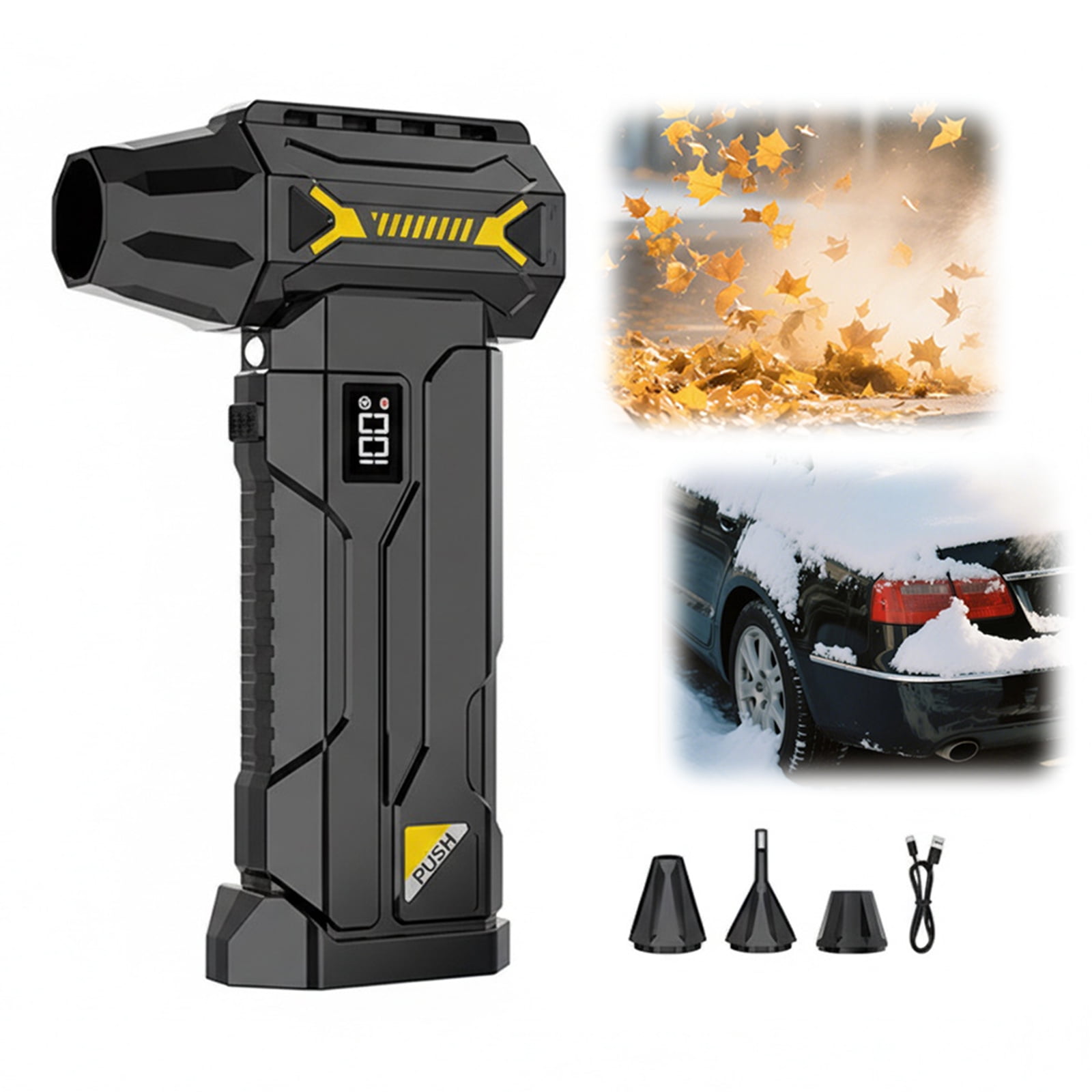 HUISZJ Handheld Fan, Electric Air Duster, Cordless Rechargeable Electric Air Duster with LED Light, Air Blower for Computer Keyboard House Outdoor