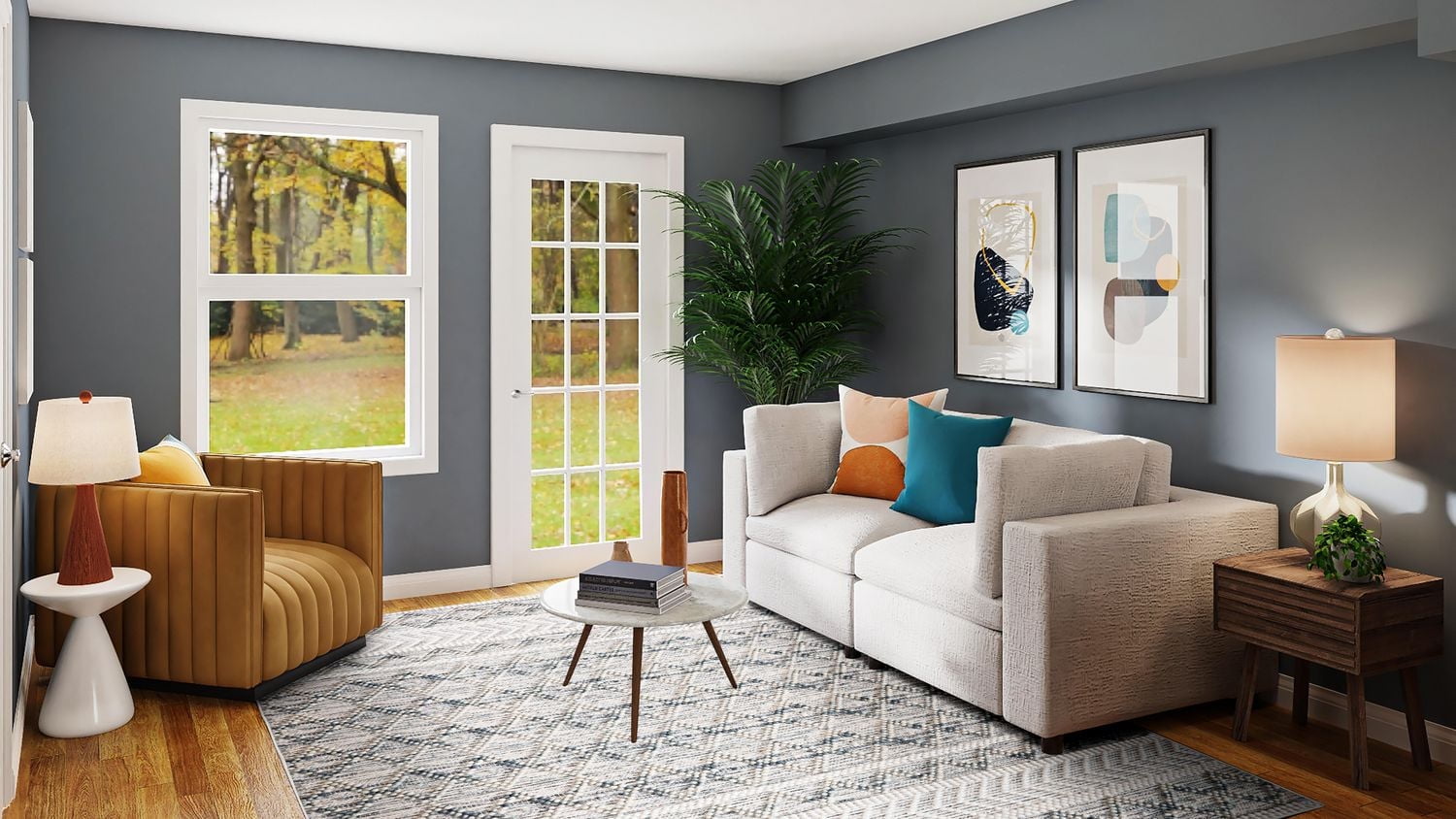 Mirage Macomb Cream & Blue 8' x 10' Area Rug