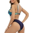 thumbnail image 4 of Traje de baño de dos piezas para mujer Conjunto de bikini de empalme con estampado Trajes de baño, 4 of 8