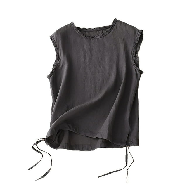 adviicd Womens Tank Tops Women's O Neck Tops Ribbed Knit Sleeveless Tank Tops Basic Slim Fitted Shirts Grey,XL