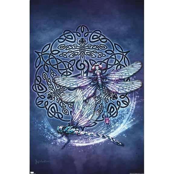 Brigid Ashwood - Celtic Dragonfly Wall Poster, 22.375" x 34"