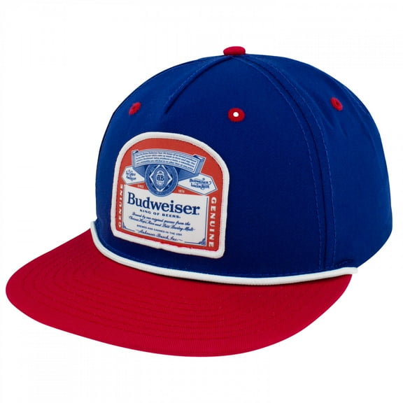 Budweiser Vintage Bottle Label Navy  and  Red Rope Hat