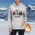 thumbnail image 4 of Cmfcve Women's Ugly Christmas Hoodies Loose Fit Thermal Fleece Lined Pullover Printed Top Long Sleeve Sport Casual Hooded Sweatshirt, 4 of 7