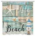 thumbnail image 3 of Ocean Beach Shower Curtain for Bathroom,Funny Quotes Starfish and Lighthouse Nautical Theme Fabric Shower Curtain with Hooks,Farmhouse Vintage Rustic Wood Bathroom Curtains Shower Set, 69x70 inches, 3 of 8