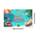 thumbnail image 2 of Colorful Design Happy Birthday Banner Beach Theme Inflatable Flamingo Tropical Flowers Pool Elements for Summer Party Beach Celebration Holiday Decor, 2 of 7
