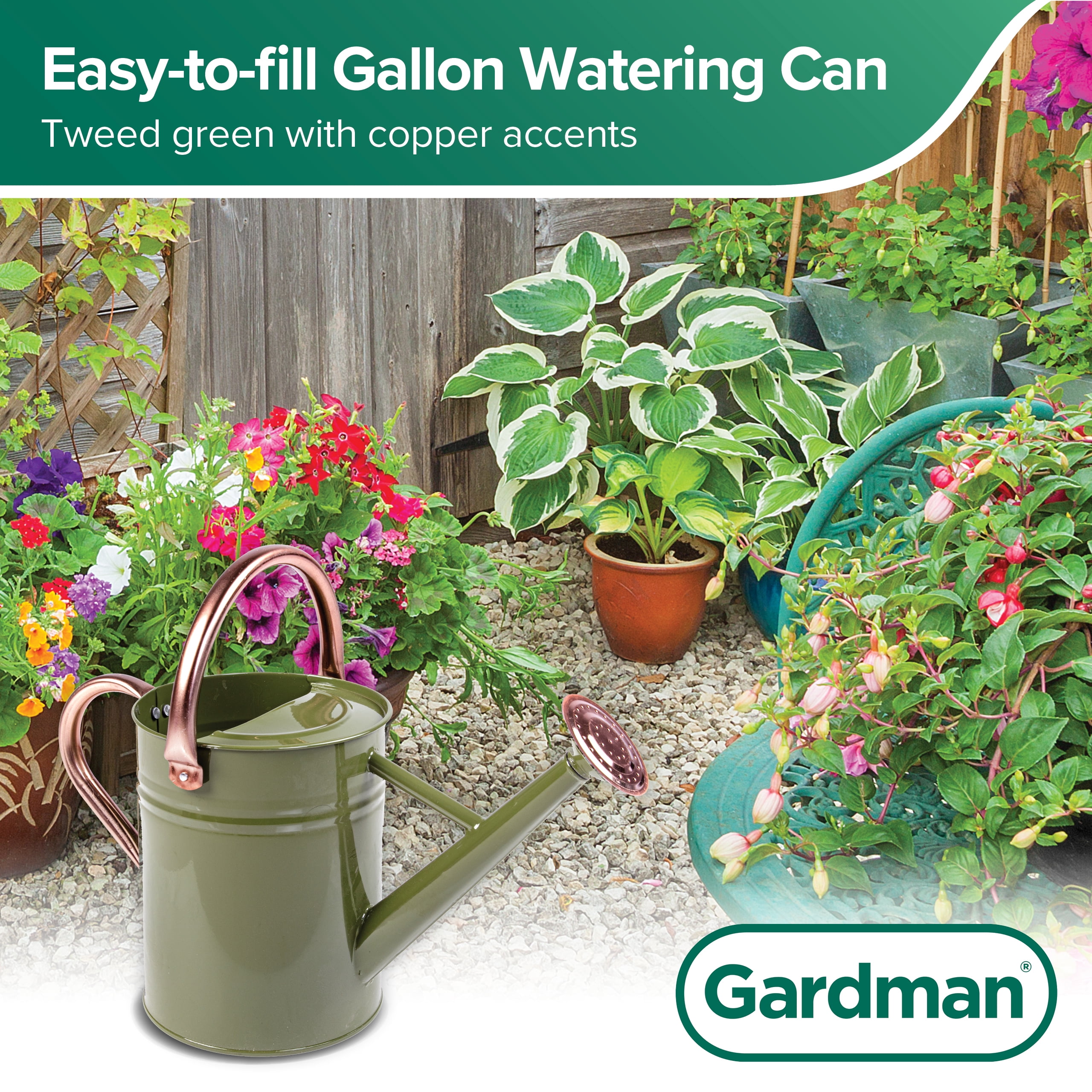 Gardman R34882X 1 gal Watering Can, Green & Copper