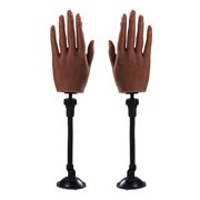 Angle View: Practice Nail Art Trainer Hand Tool Training Model Display w/Stand Holder Style 5 1 Pair