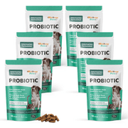 Probiotic for Dogs & Cats, Travel Pack (6) - Digestive Support. Relieves Diarrhea, Upset Stomach, Constipation, 60 Soft Chews