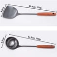 thumbnail image 4 of EeaseMX Cucharón de sopa de acero inoxidable con mango de madera para el hogar (marrón), 4 of 7