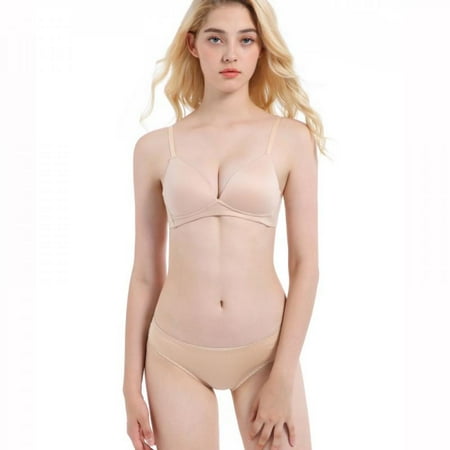 

Clearance Sale Two-piece Women Bra Briefs Set Ladies Comfortable Smooth No Trace Deep V No Steel Ring Bra + Panties
