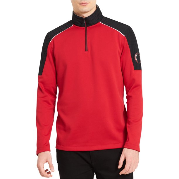 Calvin Klein - Sudadera de forro polar para hombre, color rojo, XXL Calvin Klein Camisa de entrenamiento