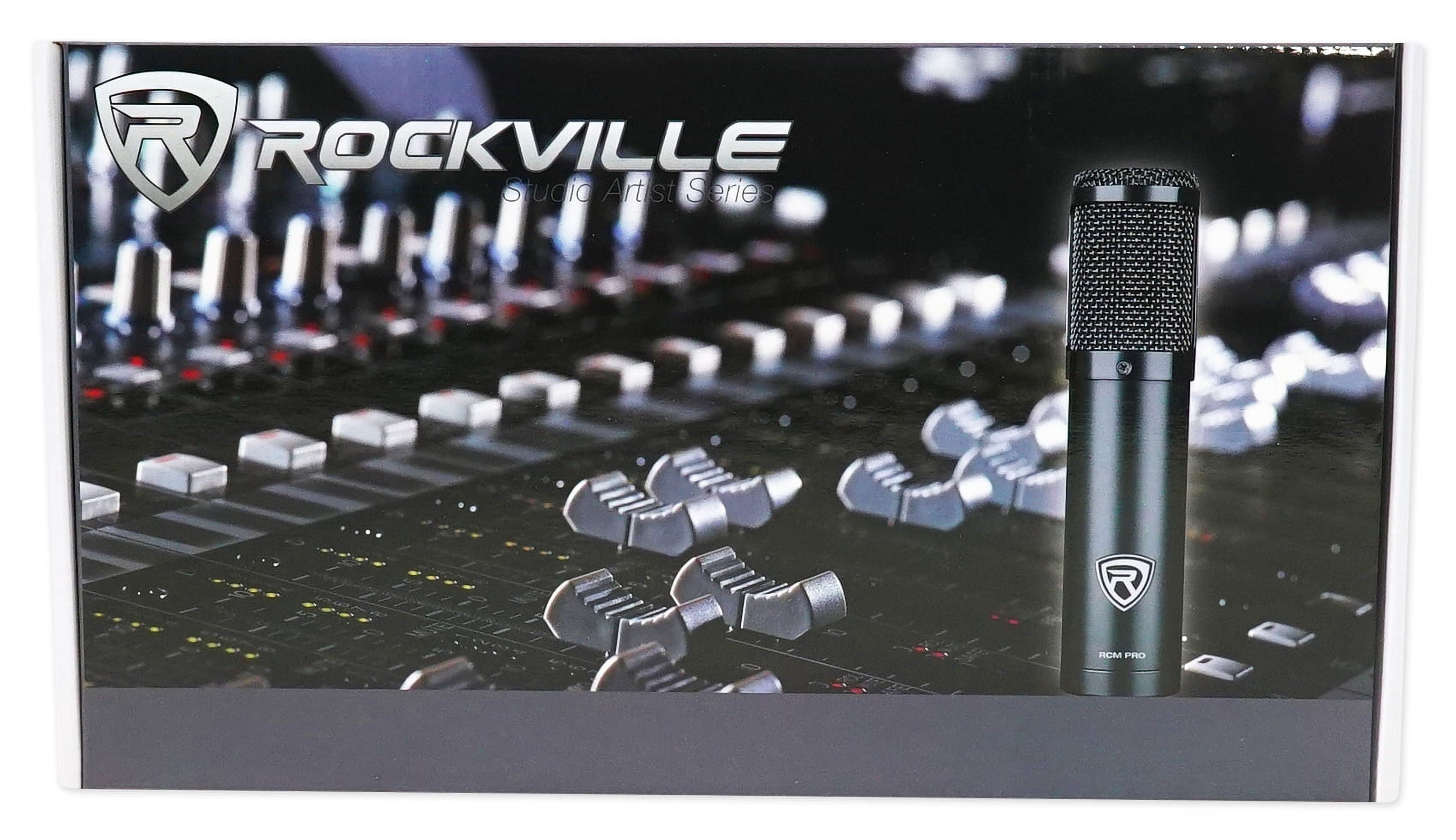 Rockville RCM PRO Professional Studio Condenser Microphone, Samsung Capacitors, Cardioid Pattern, Shock Mount Included, Large Diaphragm, for Vocals and Podcasting