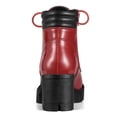 thumbnail image 3 of BLISSFUL STEP Women's Boot Rounded Toe Side Zip Combat Block Heel Ankle Boots Red 9.5, 3 of 9