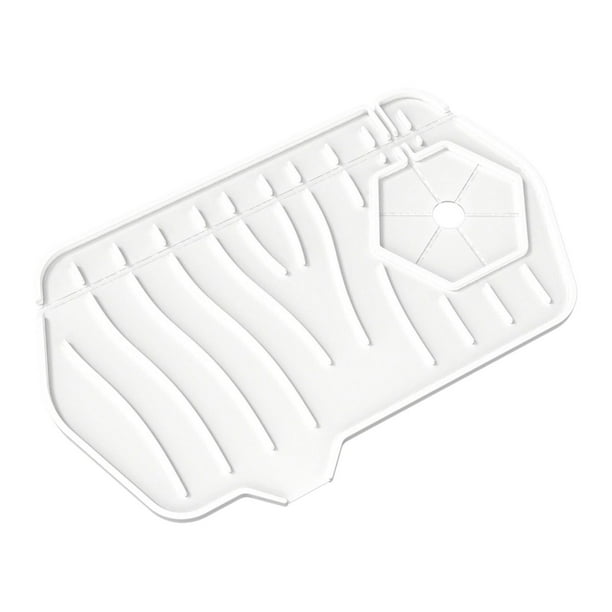 Almohadilla de drenaje de grifo multiusos, duradera, accesorio de cocina, plegable y práctica. Blanco
