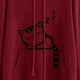 thumbnail image 5 of Minnieouse Loose Fit Cartoon Cat Print Mujer con capucha Print Mujer Camisa Manga larga Cuello Sudadera con capucha Prendas para la parte del cuerpo Vino rojo S Minnieouse FS9881-11, 5 of 6