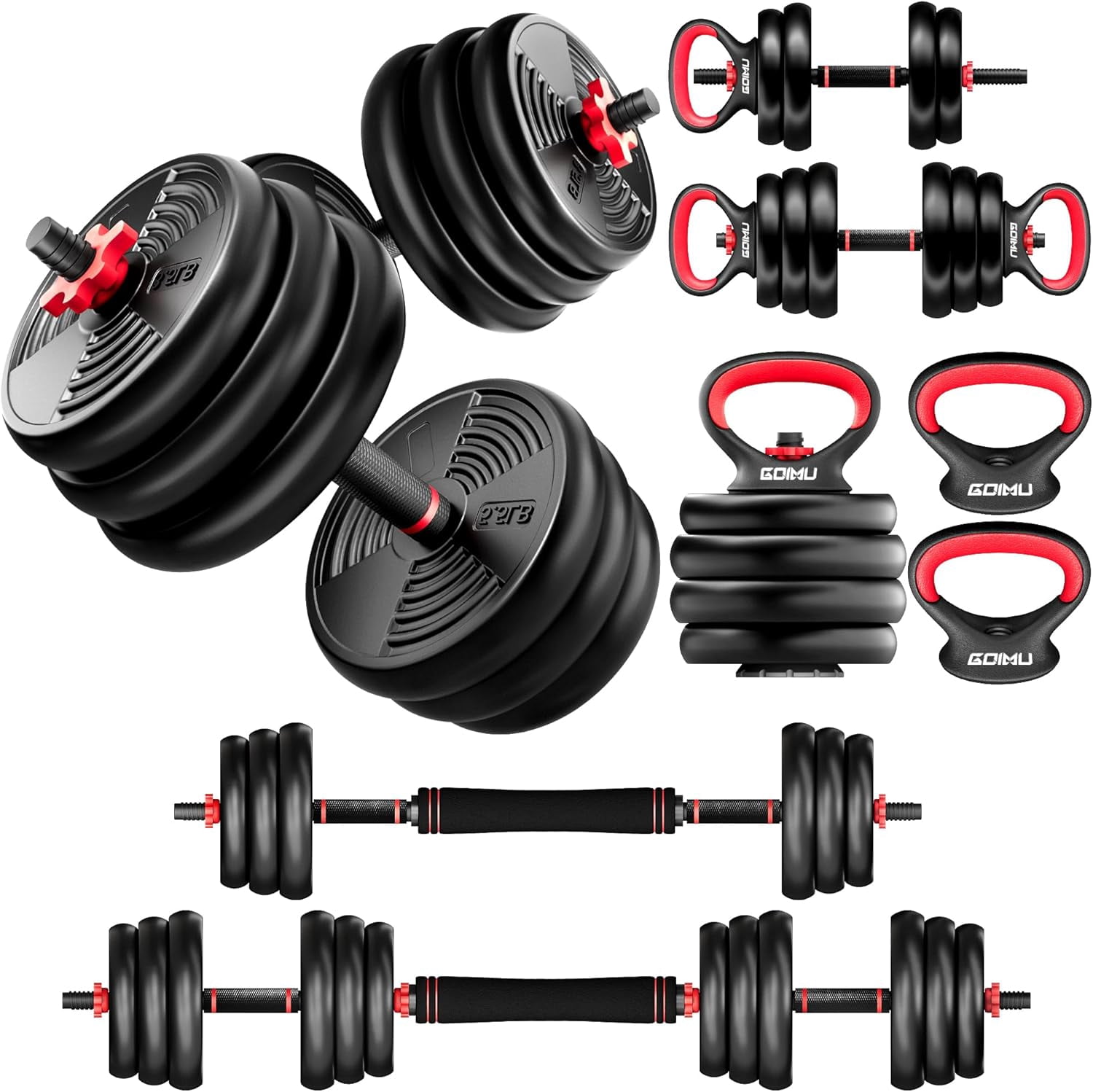 Goimu Preacher Curl Bench, Seated Arm Isolated Barbell Dumbbell Bicep Station, Adjustable Bicep Curl Machine with 5 Bar Holders,Dumbbell Holder for Home Gym
